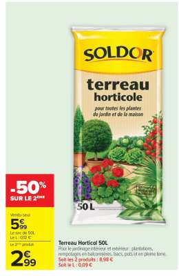 TERREAU HORTICOLE 50L