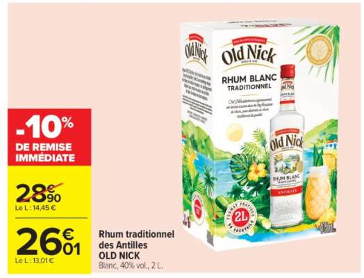 Rhum traditionnel des Antilles OLD NICK