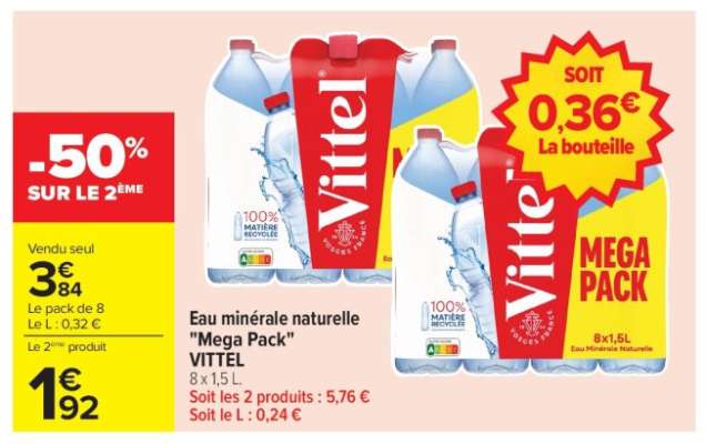 Eau minérale naturelle "Mega Pack" VITTEL
