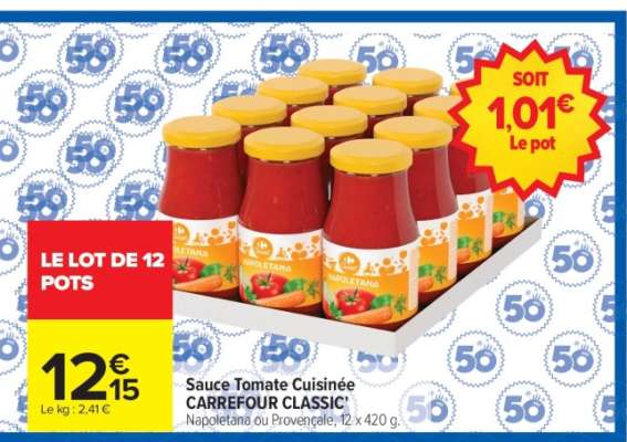 Sauce tomate cuisinée CARREFOUR CLASSIC'