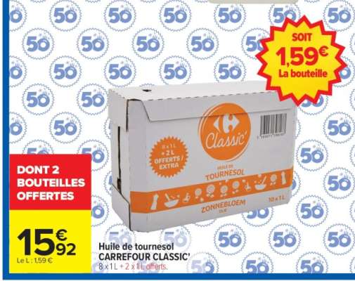 HUILE DE TOURNESOL CARREFOUR CLASSIC
