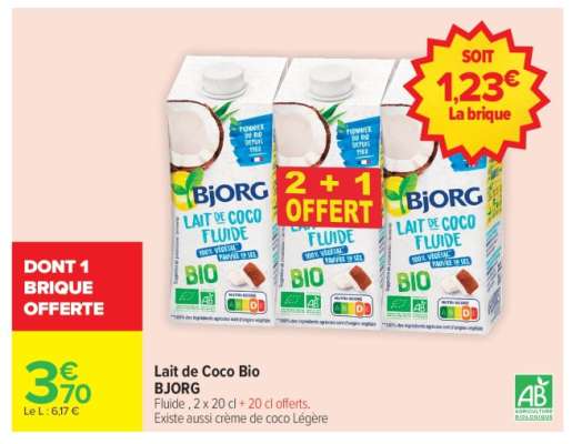 LAIT DE COCO BIO "BJORG"