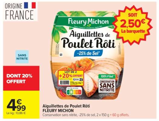Aiguillettes de Poulet Rôti