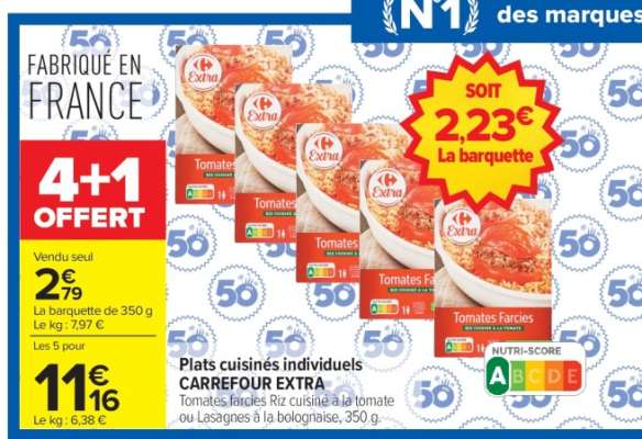 Plats cuisinés individuels CARREFOUR EXTRA