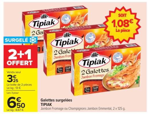 Galettes surgelées TIPIAK