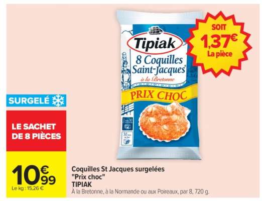 Coquilles St Jacques surgelées "Prix choc"