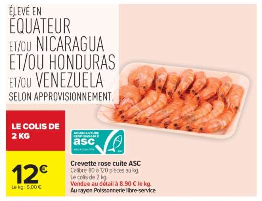 Crevette rose cuite ASC