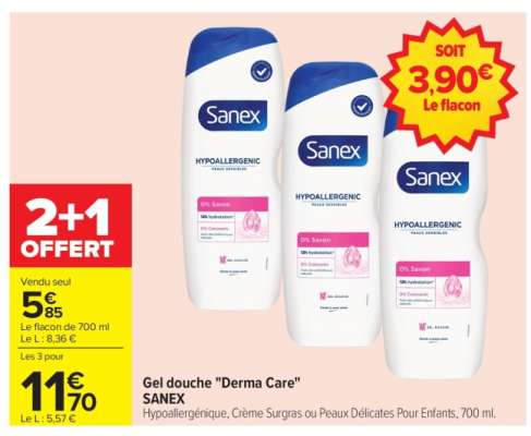 GEL DOUCHE DERMA CARE SANEX