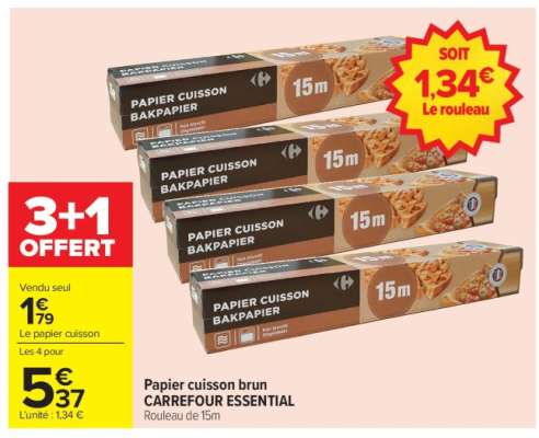 Papier cuisson brun CARREFOUR ESSENTIAL
