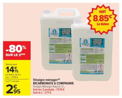Vinaigre ménager BICARBONATE & COMPAGNIE