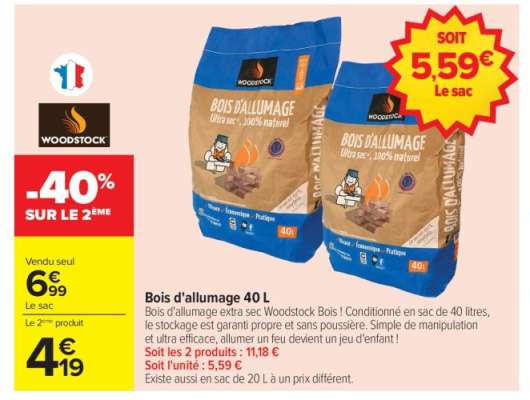 Bois d'allumage 40 L