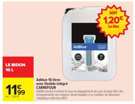 Adblue 10 litres avec flexible intégré CARREFOUR