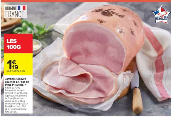 Jambon cuit avec couenne Le Foué de PAUL PRÉDAL®