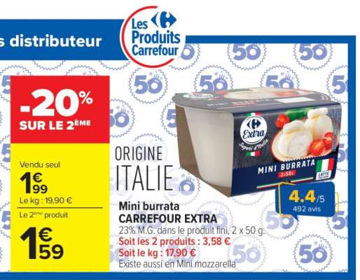 Mini burrata CARREFOUR EXTRA