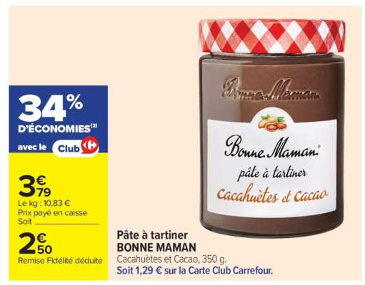 Pâte à tartiner "Bonne Maman"