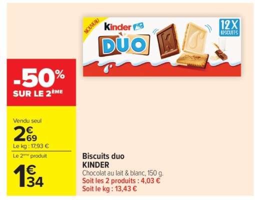 BISCUITS DUO KINDER