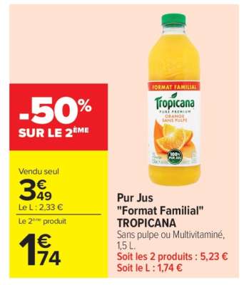 Pur Jus "Format Familial" TROPICANA