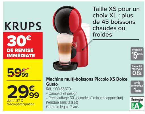 Machine multi-boissons Piccolo XS Dolce Gusto