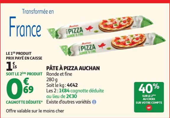 Pâte À Pizza Auchan