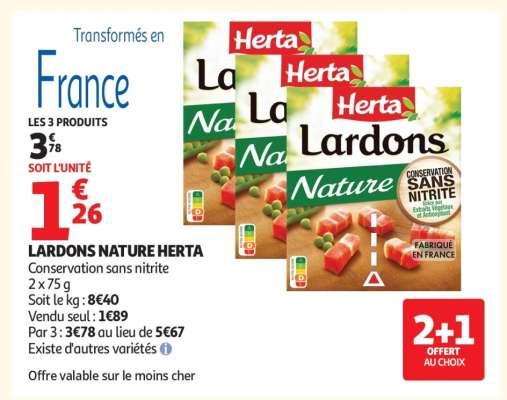 Lardons Nature "Herta"
