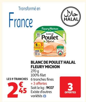 Blanc De Poulet Halal Fleury Michon
