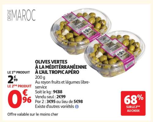 Olives Vertes à la Méditerranéenne à l'Ail Tropic Apéro