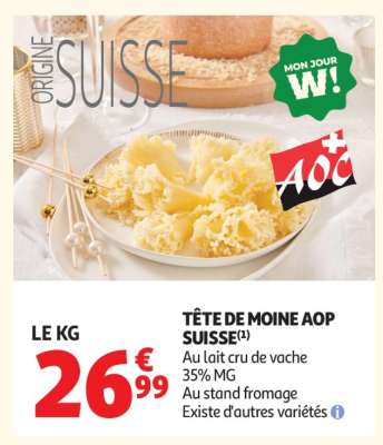 TÊTE DE MOINE AOP SUISSE