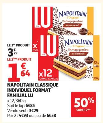 NAPOLITAIN CLASSIQUE INDIVIDUEL FORMAT FAMILIAL LU