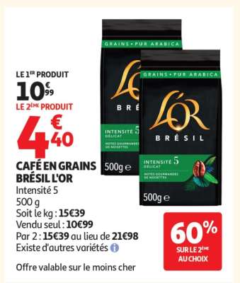 CAFÉ EN GRAINS BRÉSIL L'OR