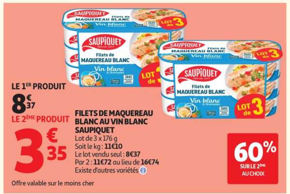 FILETS DE MAQUEREAU BLANC AU VIN BLANC SAUPIQUET