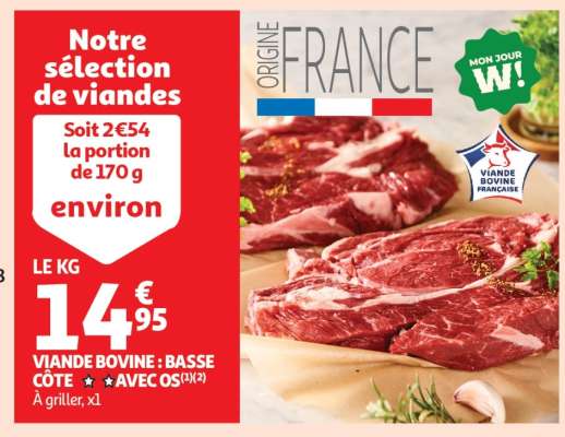 Viande Bovine : Basse Cote