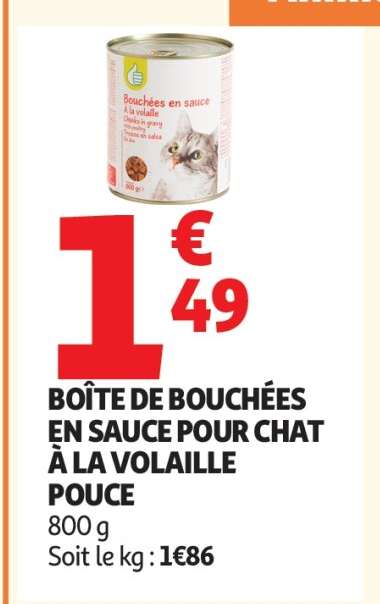 BOÎTE DE BOUCHÉES EN SAUCE POUR CHAT À LA VOLAILLE POUCE