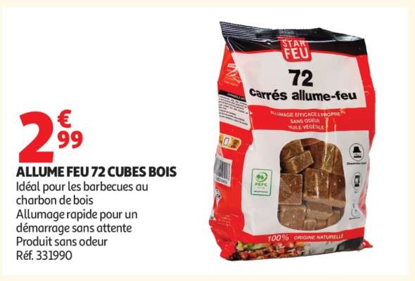 ALLUME FEU 72 CUBES BOIS