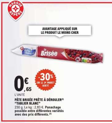 Pâte Brisée Prête à Dérouler "Tablier Blanc"