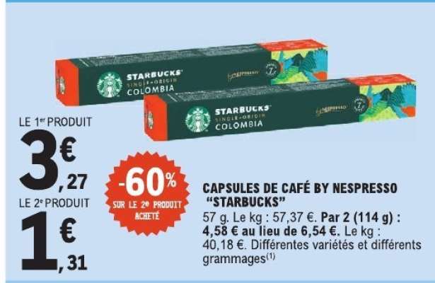 CAPSULES DE CAFÉ BY NESPRESSO 'STARBUCKS'