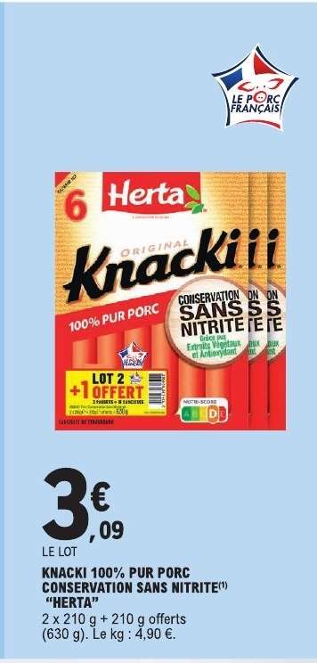 KNACKI 100% PUR PORC CONSERVATION SANS NITRITE HERTA