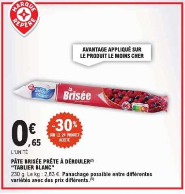 Pâte Brisée Prête à Dérouler "Tablier Blanc"