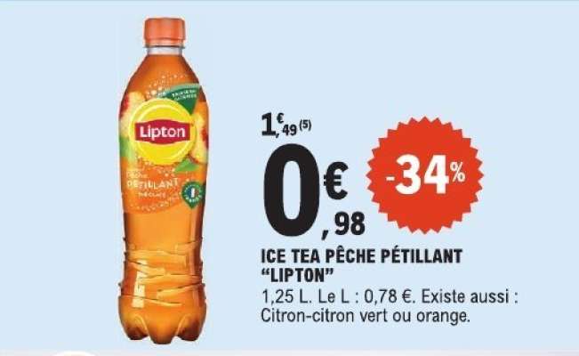 ICE TEA PÊCHE PÉTILLANT “LIPTON”