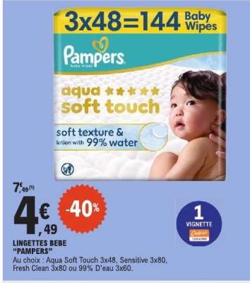 LINGETTES BÉBÉ “PAMPERS”