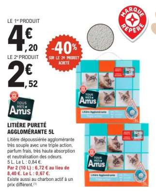 LITIÈRE PURETÉ AGGLOMÉRANTE 5L