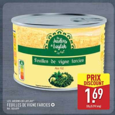 LES JARDINS DE LAYLAH® FEUILLES DE VIGNE FARCIES
