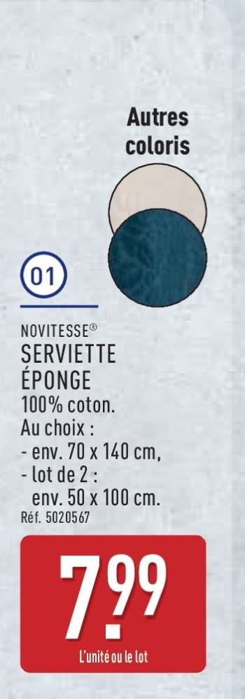 NOVITESSE SERVIETTE ÉPONGE