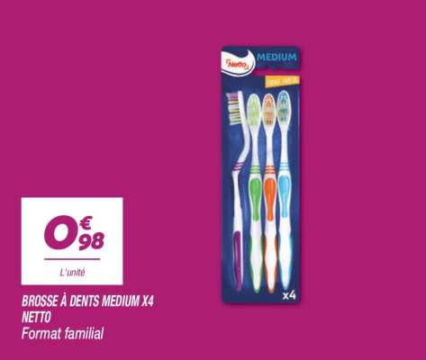 BROSSE À DENTS MEDIUM X4