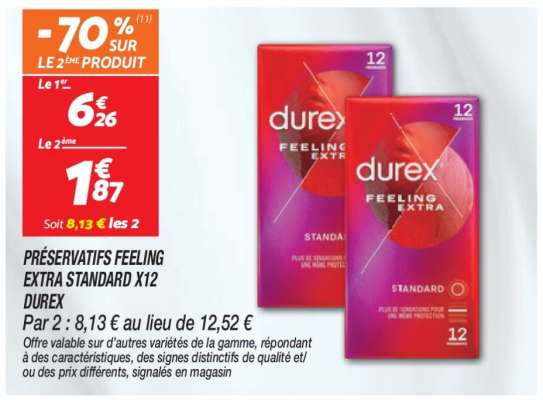 PRÉSERVATIFS FEELING EXTRA STANDARD X12