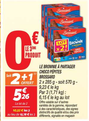 Le Brownie à Partager Choco Pépites Brossard