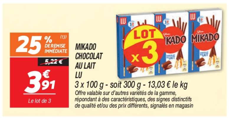 MIKADO CHOCOLAT AU LAIT