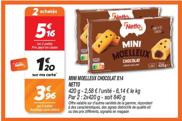 MINI MOELLEUX CHOCOLAT X14