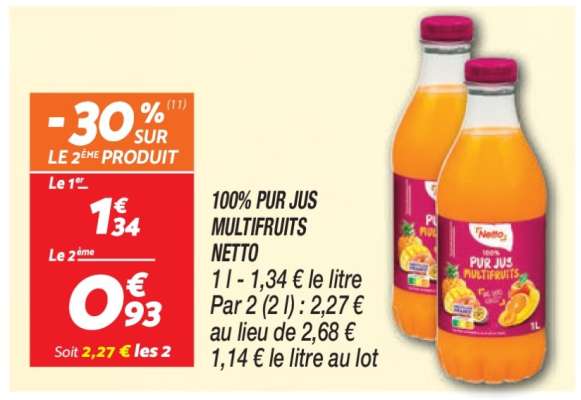 100% Pur Jus Multifruits Netto