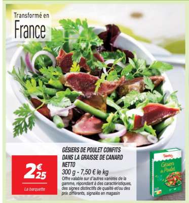 GÉSIERS DE POULET CONFITS DANS LA GRAISSE DE CANARD NETTO
