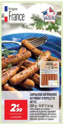 Chipolatas Supérieures au Piment d'Espelette
